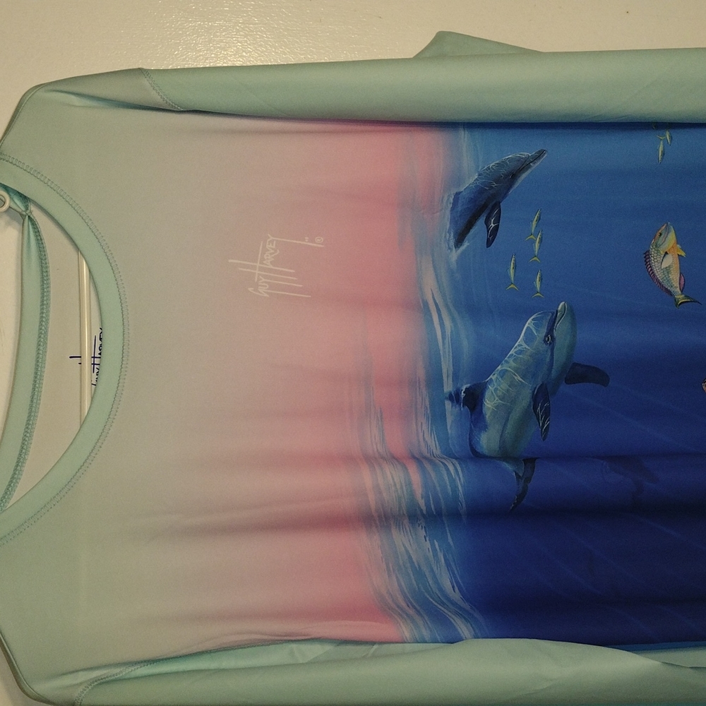 Guy Harvey 1XL Performance Beach Glass LS Shirt